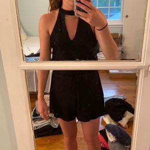 Black formal romper